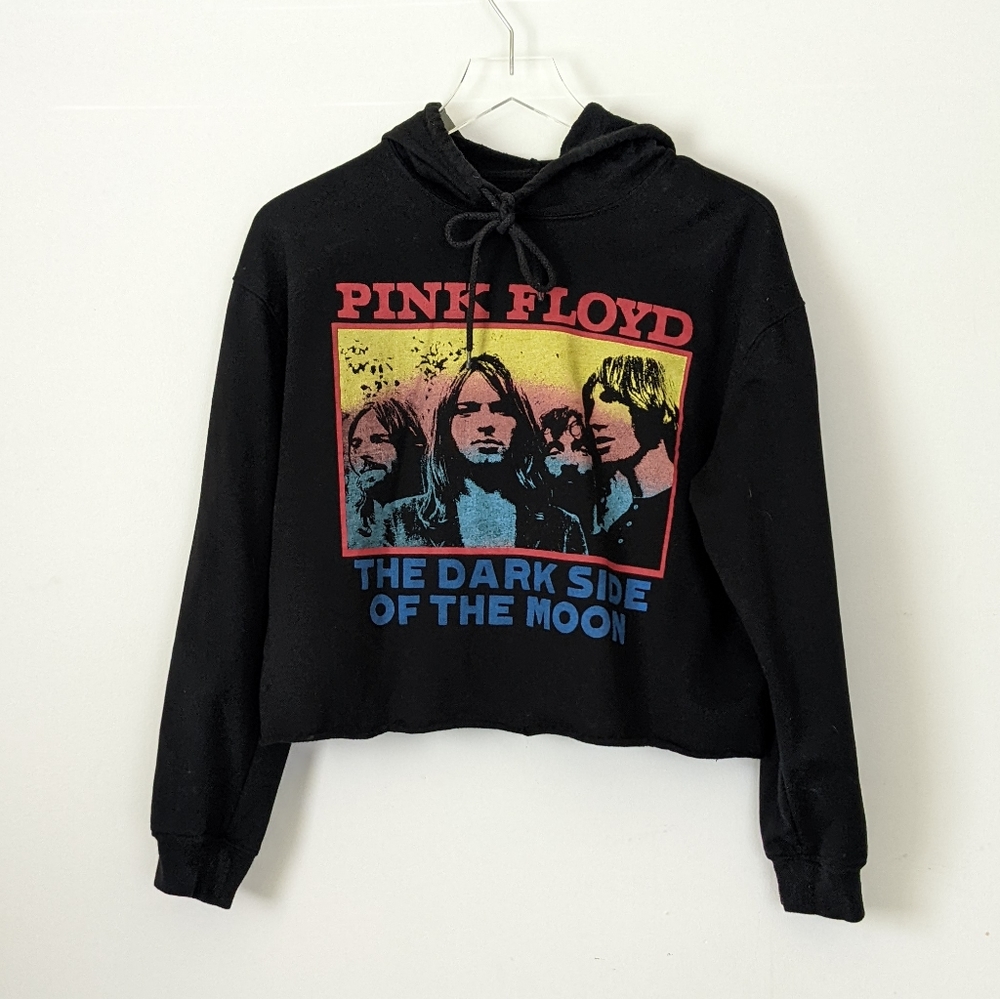 Pink Floyd Dark Side of the Moon Cropped Hooded Sweatshirt
